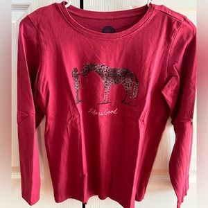 Life is good girls riding long sleeve t - maroon